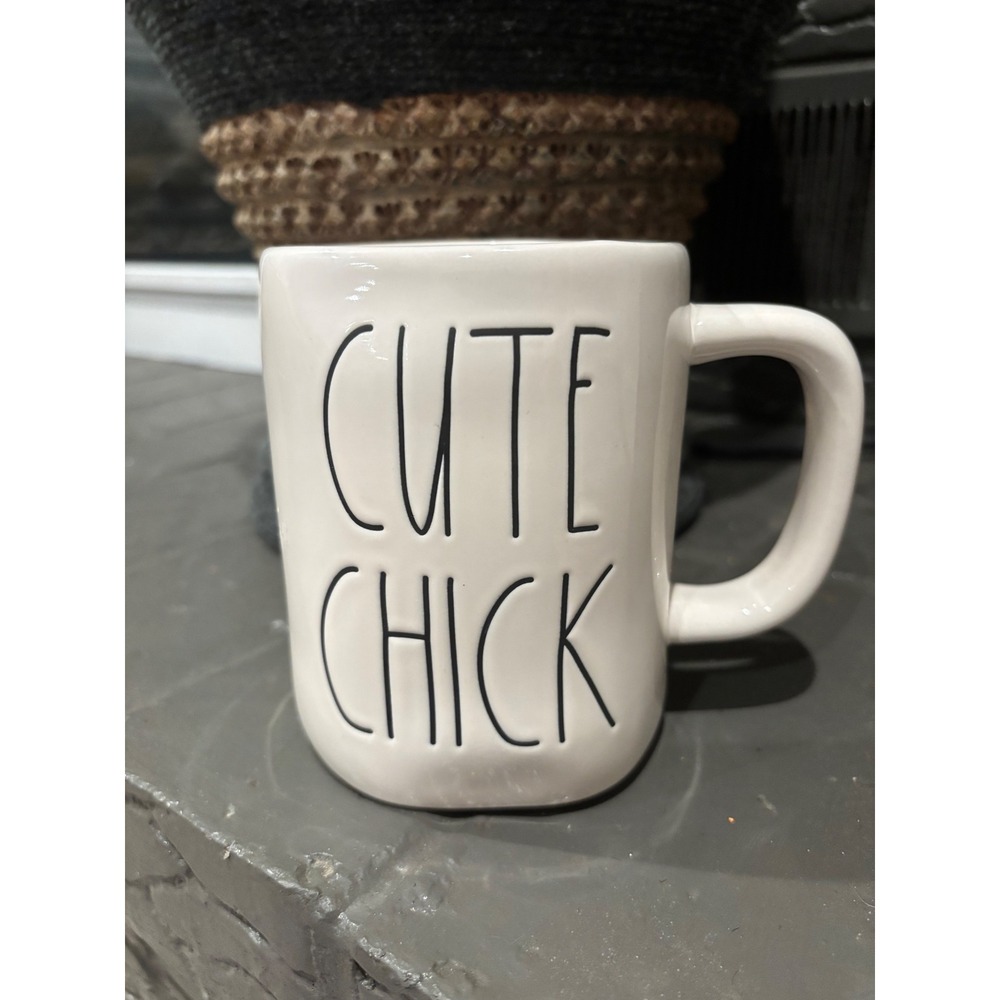 Rae Dunn Cute Chick Easter‎ Spring Mug White Yellow Coffee Tea Farmhouse Decor